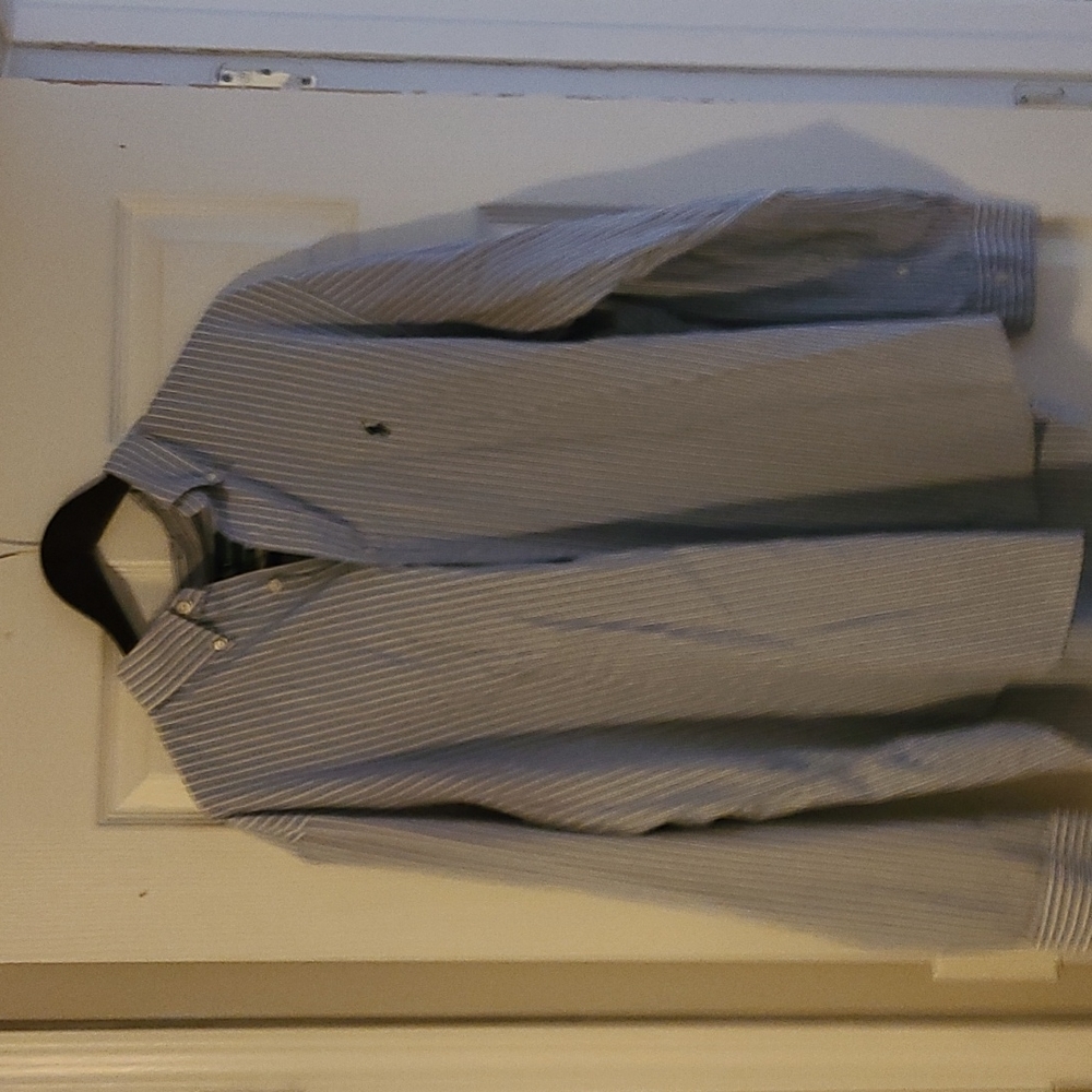 Ralph lauren men's blue classic blue stripped button down Oxford xxl